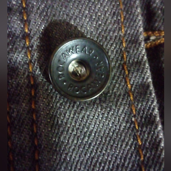 Rocawear Stone Washed Denim Jacket Coat Men's Size 44 Gray - Picture 8 of 16